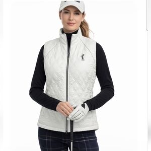LevelWear Diamond Quilted Golf Vest in White Size Large
